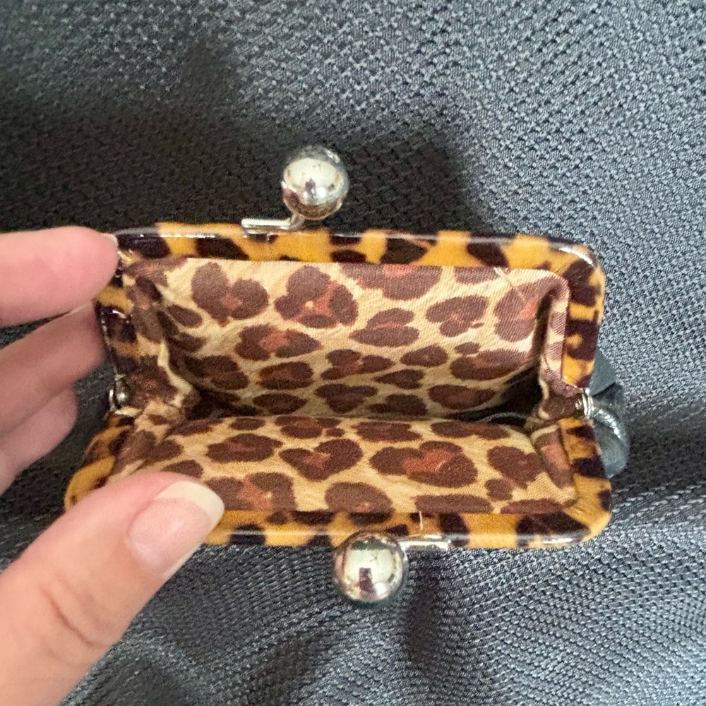 Brighton Black and Leopard Print Coin Purse - Picture 3 of 8